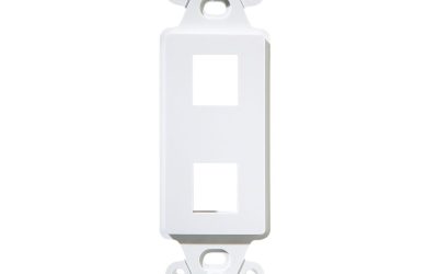 Legrand On-Q WP3412WH – Wall Plate Insert, 2-Port Keystone, Decorator Style, White