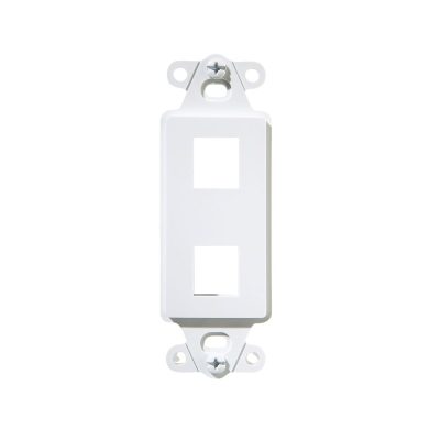 Legrand On-Q WP3412WH – Wall Plate Insert, 2-Port Keystone, Decorator Style, White
