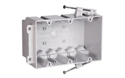 Legrand Pass & Seymour S354RAC – Switch & Outlet Box, 3-Gang, 54 cu in, Thermoplastic, Gray