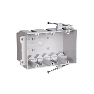 Legrand Pass & Seymour S354RAC – Switch & Outlet Box, 3-Gang, 54 cu in, Thermoplastic, Gray
