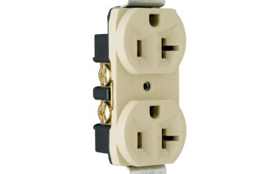 Legrand Pass & Seymour CRB5362I – Duplex Receptacle, 20A, 125V, Ivory, Back & Side Wired