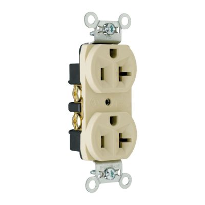 Legrand Pass & Seymour CRB5362I – Duplex Receptacle, 20A, 125V, Ivory, Back & Side Wired
