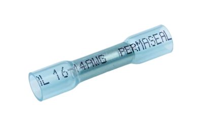 16–14 AWG Butt Connector, Blue, Heat Shrink