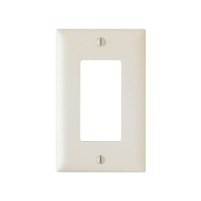 Legrand Pass & Seymour TP26LA – Decorator Wall Plate, 1-Gang, Light Almond, Nylon