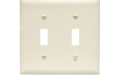 Legrand Pass & Seymour TP2-LA – Toggle Switch Wall Plate, 2-Gang, Light Almond, Nylon