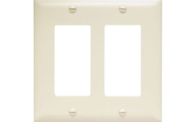 Legrand Pass & Seymour TP262LA – Decorator Wall Plate, 2-Gang, Light Almond, Nylon