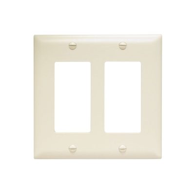Legrand Pass & Seymour TP262LA – Decorator Wall Plate, 2-Gang, Light Almond, Nylon