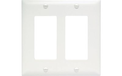 Legrand Pass & Seymour TP262W – Decorator Wall Plate, 2-Gang, White, Nylon