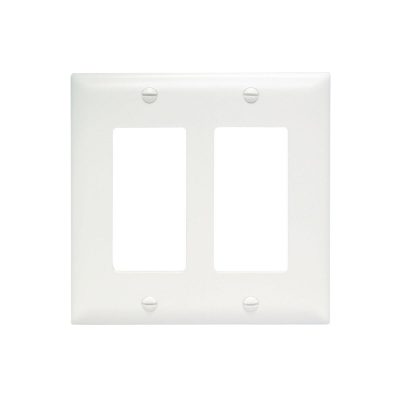Legrand Pass & Seymour TP262W – Decorator Wall Plate, 2-Gang, White, Nylon