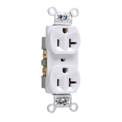 Legrand Pass & Seymour CR20W – Duplex Receptacle, 20A, 125V, White, Commercial Grade