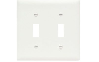 Legrand Pass & Seymour TP2W – Toggle Wall Plate, 2-Gang, White, Nylon