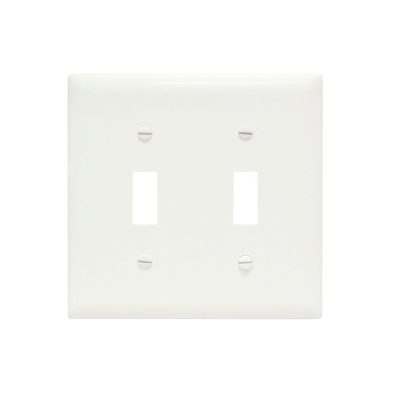 Legrand Pass & Seymour TP2W – Toggle Wall Plate, 2-Gang, White, Nylon