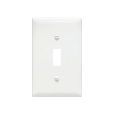 Legrand Pass & Seymour TP1W – Toggle Switch Wall Plate, 1-Gang, White, Nylon