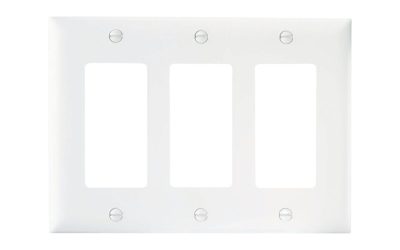 Legrand Pass & Seymour TP263W – Decorator Wall Plate, 3-Gang, White, Nylon