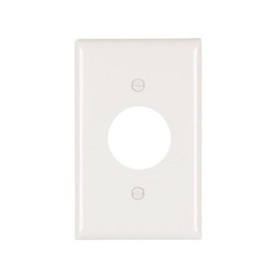 Legrand Pass & Seymour TP7W – Wall Plate, 1-Gang, Single Receptacle, White, Nylon