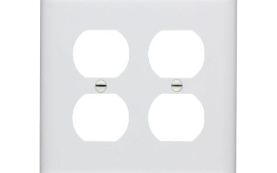 Legrand Pass & Seymour TP82W – Wall Plate, 2-Gang, 2 Duplex Receptacles, White, Nylon