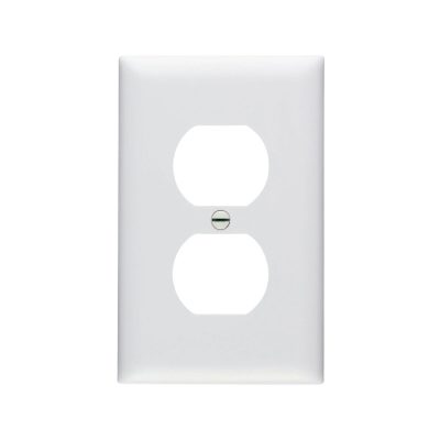 Legrand Pass & Seymour TP8W – Wall Plate, 1-Gang, Duplex Receptacle, White, Nylon