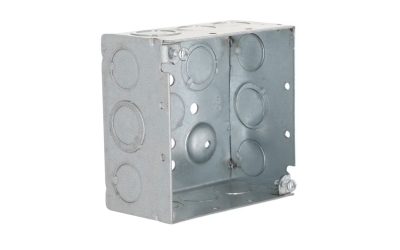 RACO 232 – 4″ Square Welded Steel Box, 2-1/8″ Deep