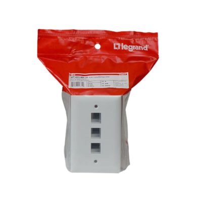 Legrand On-Q WP3403WH – 1-Gang, 3-Port Keystone Wall Plate, White