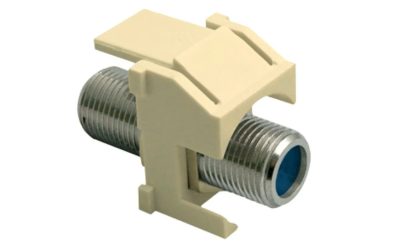 Legrand On-Q WP3481LA – Recessed Nickel F-Connector, Light Almond, Decorator Style
