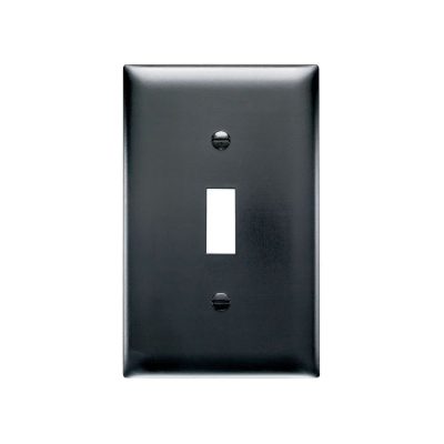 Legrand Pass & Seymour TP1BK – Wall Plate, 1-Gang, Toggle Switch, Black Nylon