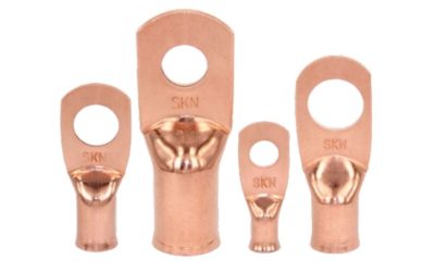 2 AWG Lug, 3/8″ Stud, Unplated Copper