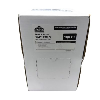 1/4" Black Poly Split Loom Tubing (100 ft/box)