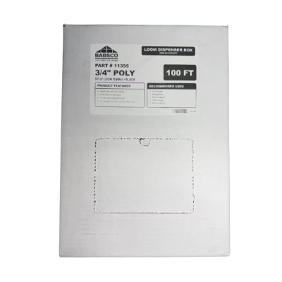 3/4" Black Poly Split Loom Tubing (100 ft/box)